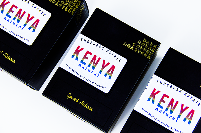 Custom box for Dark Horse Coffee's Kenya blend.