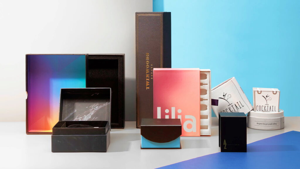 premium packaging rigid boxes showing brand identity